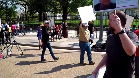 Alt-Right chants "Build the Wall," and "Keep Steve Bannon" Stock Footage 75394010