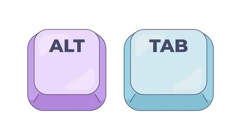 Alt Tab computer keyboard shortcut Stock Illustration