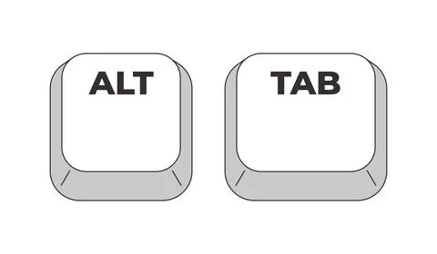 Alt Tab grayscale keyboard hotkey イラスト素材