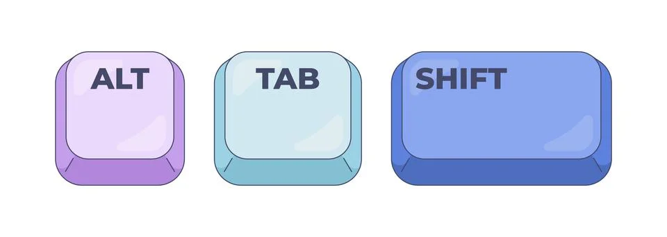 Alt Tab Shift computer keyboard shortcut Stock Illustration