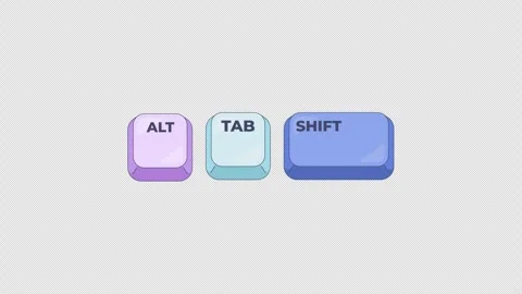 Alt Tab Shift keyboard shortcut keys animation Stock Footage 332273711