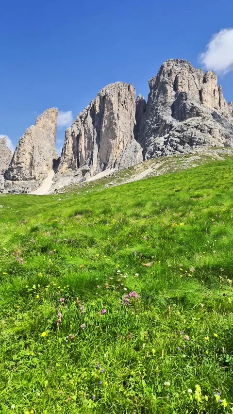 Alta Via Federico Augusto path - Val di Fassa - Italy Stock Footage 280353479