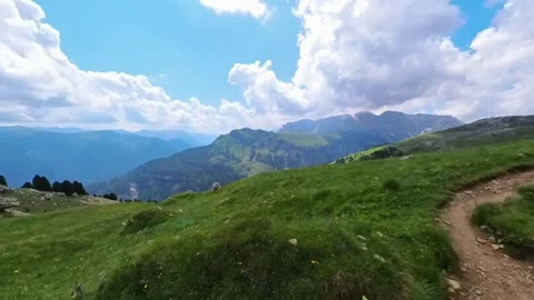Alta Via Federico Augusto path - Val di Fassa - Italy Stock Footage 290392014