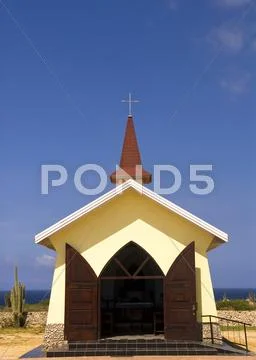 The alta vista chapel in aruba Stock Photos