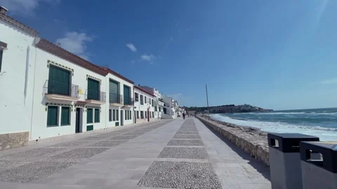 Altafulla, Spain, 19th March 2025- Promenade next to the sea in Altafulla Stock-Footage 331743089