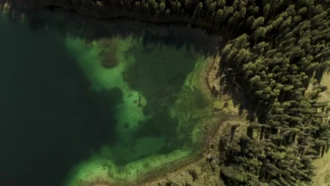 Altai aerial view of the emerald Lake Stock Footage 232447553