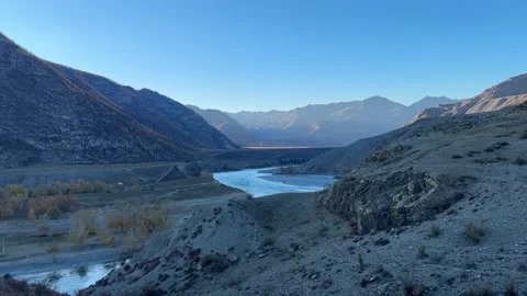 Altai. Mountain landscape. Katun River Stock Footage 265016728