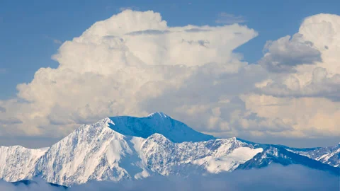 Altai mountains in a dense clouds time lapse scene Stock Footage 251849745
