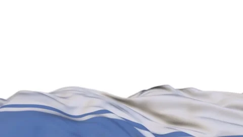 Altai Republic fabric flag waving on the wind loop. Altai Republic embroidery Stock Footage 192540407