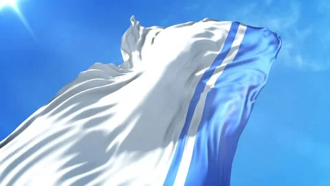 Altai Republic Flag Low Angle View Stock Footage 295683278