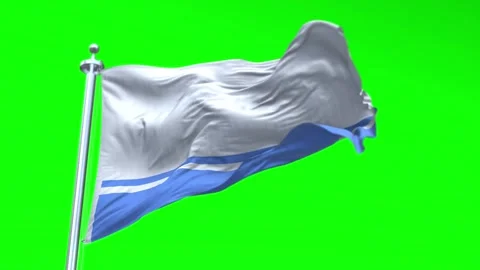 Altai Republic Flag Waving in Loopable and Textured green screen background Stock Footage 296876369