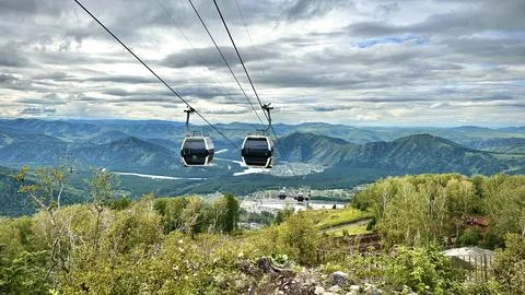Altai ropeways Stock Photos