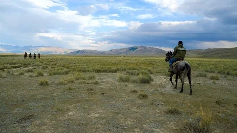 Altai shepherds horses 스톡 동영상 82894933