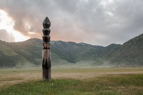 Altaian Hitching Post Stock Photos