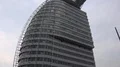 Altantic Sail City high-rise building Bremerhaven with sightseeing platform tilt 4k or 4k+ Resolution