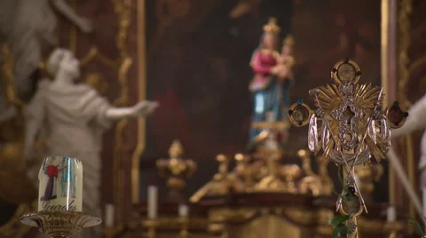 Altar of Baroque chapel Stock Footage 58662119