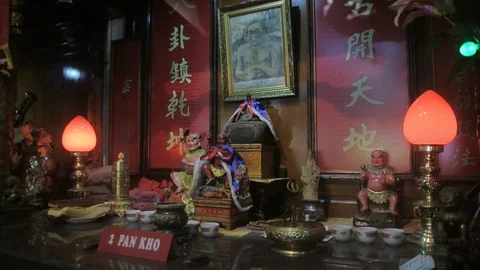 Altar In Buddhist Temple Stock Footage 121662478