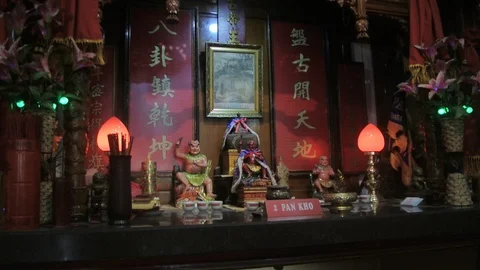 Altar In Buddhist Temple Stock Footage 121662544