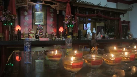 Altar In Buddhist Temple Stock Footage 121662611