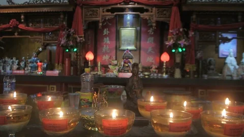 Altar In Buddhist Temple Stock Footage 121698457