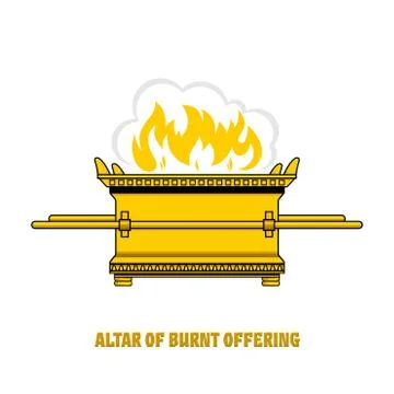 The altar of burnt offering in the tabernacle and temple of Solomon. Stock Illustration