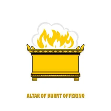 The altar of burnt offering in the tabernacle and temple of Solomon. Stock Illustration