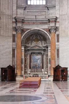 Altar in cathedral Stock Photos