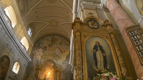 Altar of Catholic Cathedral Stock Footage 113767133