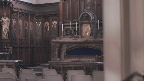 Altar in a Church Stock Footage