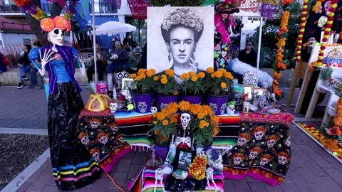 Altar commemorating Frida Kahlo Video stock 220205066