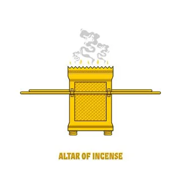 The altar of incense, installed in the tabernacle and temple of Solomon. Stock Illustration