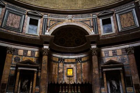Altar inside the Pantheon in Rome Stock Photos