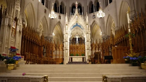 Altar of Saint Patrick cathedral in New York City Stock Footage 246075851