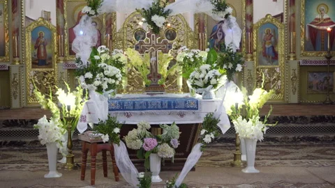 Altar in the temple Stock Footage 248435785