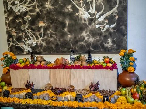 Altar with velvets Stock Photos