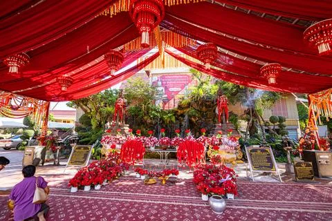 The altar at Wat Pho Chai. Stock Photos