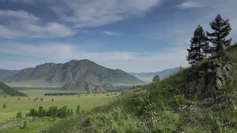 Altay Mountain Landscape Stock Footage 82214485