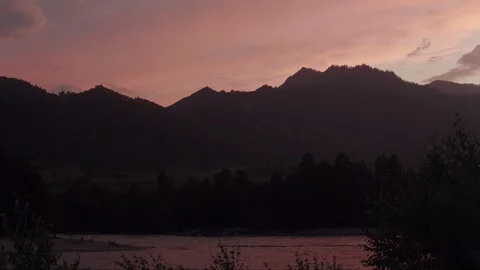 Altay mountains in shadows at sunset Stock Footage 106360103