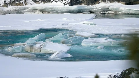 Altay turquoise river Katun in winter 3 Stock Footage 88445159