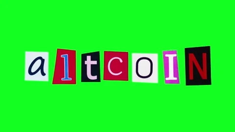 Altcoin word in isolated pattern of banner made as collage from magazine cut Stock Footage 312206973