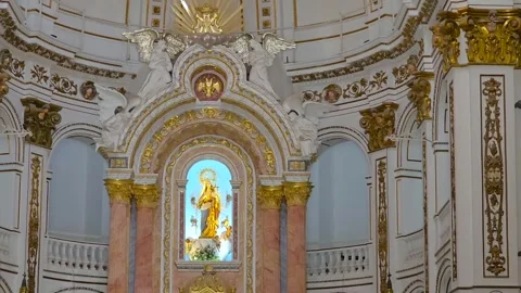 ALTEA, SPAIN - JUNE 17, 2026 Slow motion interior shot of the dome ceiling i Stock Footage 337324199