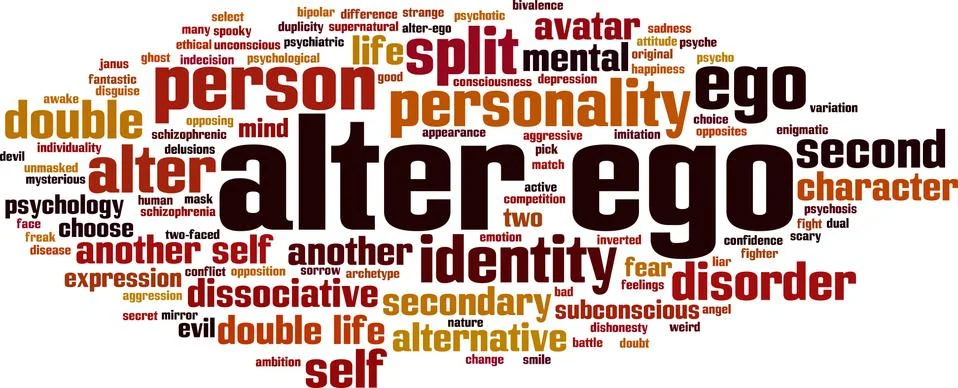 Alter ego word cloud Stock Illustration