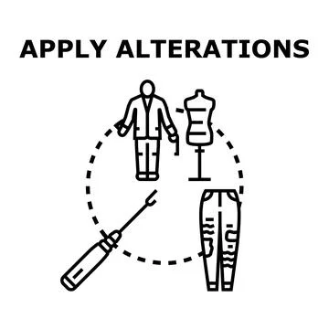 Alterations concept with tailor, mannequin, and distressed jeans Stock Illustration
