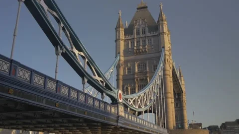 Alternate Angle of Tower Bridge in London Stock Footage 145663126