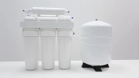 Alternate appearance of components for household reverse osmosis system Stock Footage 151466452
