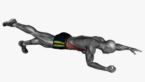 Alternate arm leg plank hold fitness exercise workout animation video male muscl Vidéo 229458078