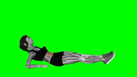 Alternate Leg Raise from Reverse Plank Position fitness exercise workout anim Video stock 243980691