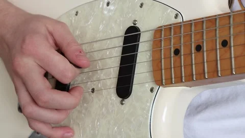 Alternate picking electric guitar strings Stock Footage 333463154