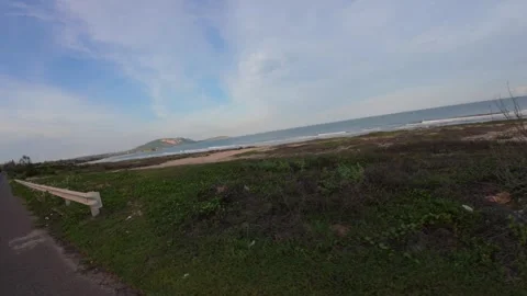 Alternate Side View Motion Plate Along Mui Ne Coastal Highway Stock Footage 339989712