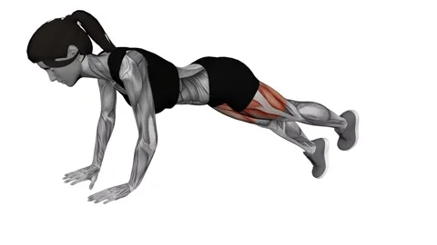 Alternate Single Leg Raise Plank female 1 fitness gym exercise workout animation Stockbeeldmateriaal 247708244